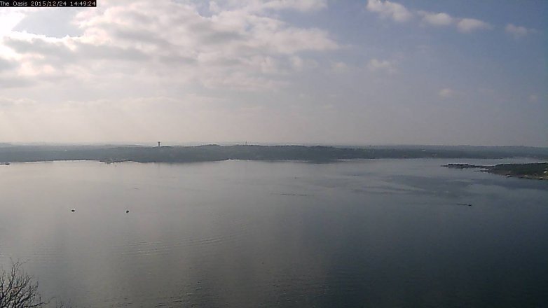 Lake Travis webcam, December 24, 2015 1:55 PM CT