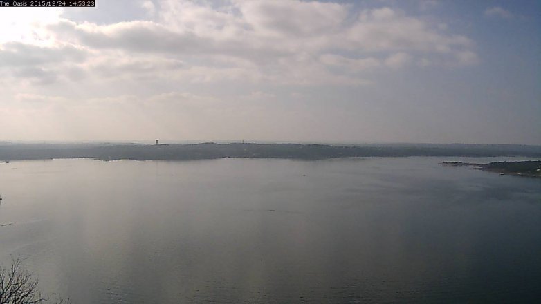 Lake Travis webcam, December 24, 2015 2:00 PM CT