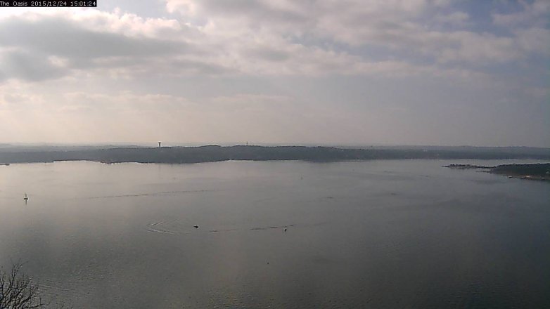 Lake Travis webcam, December 24, 2015 2:10 PM CT