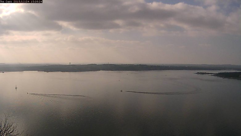 Lake Travis webcam, December 24, 2015 2:15 PM CT