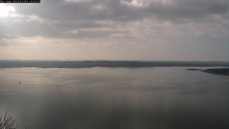 Lake Travis webcam, December 24, 2015 2:30 PM CT