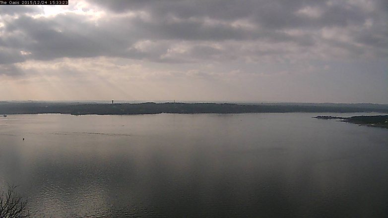 Lake Travis webcam, December 24, 2015 2:40 PM CT