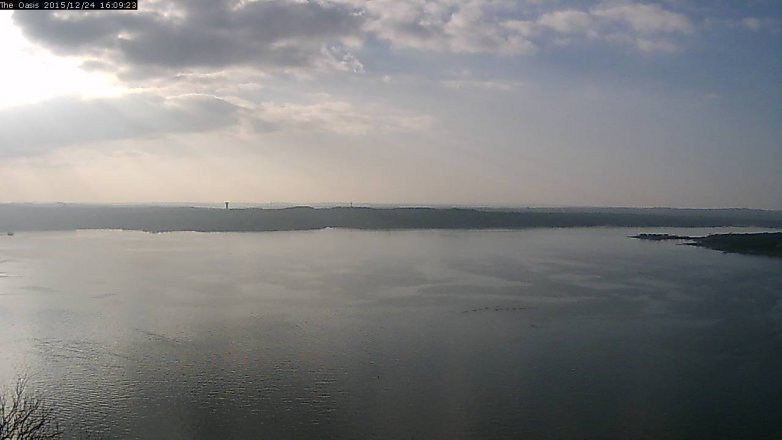 Lake Travis webcam, December 24, 2015 3:15 PM CT