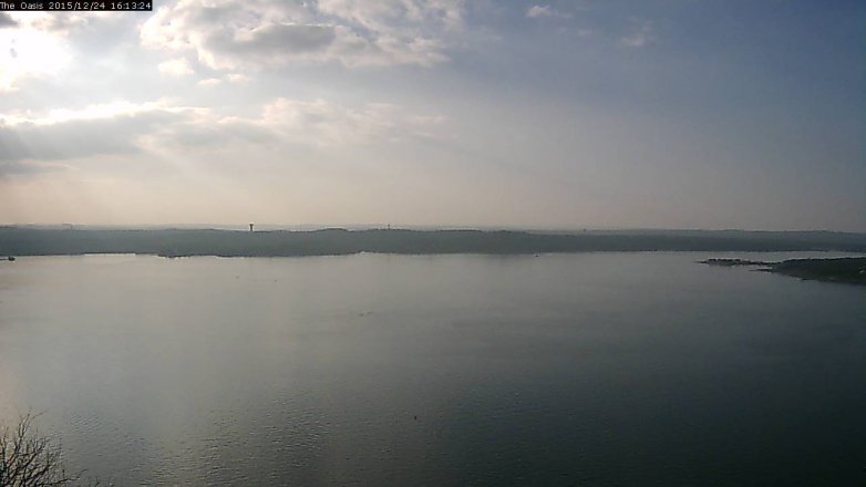 Lake Travis webcam, December 24, 2015 3:20 PM CT