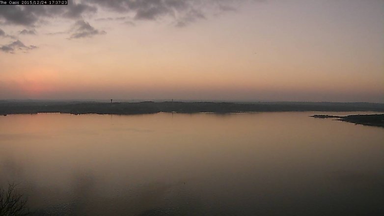 Lake Travis webcam, December 24, 2015 4:45 PM CT