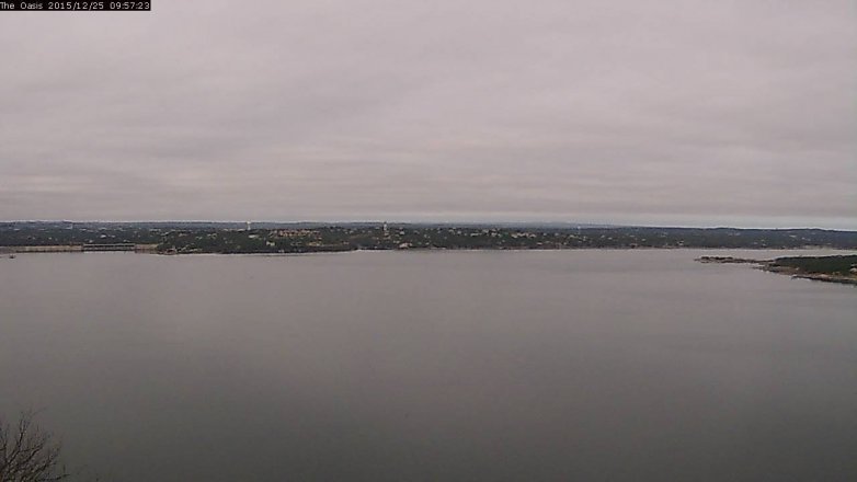 Lake Travis webcam, December 25, 2015 9:05 AM CT