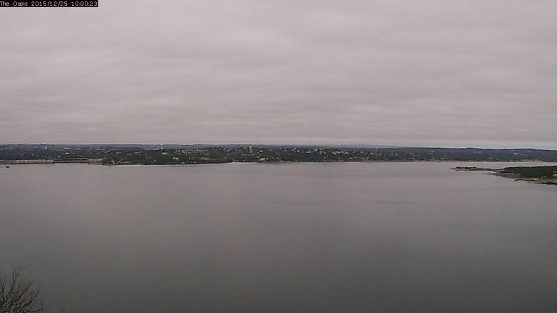 Lake Travis webcam, December 25, 2015 9:10 AM CT
