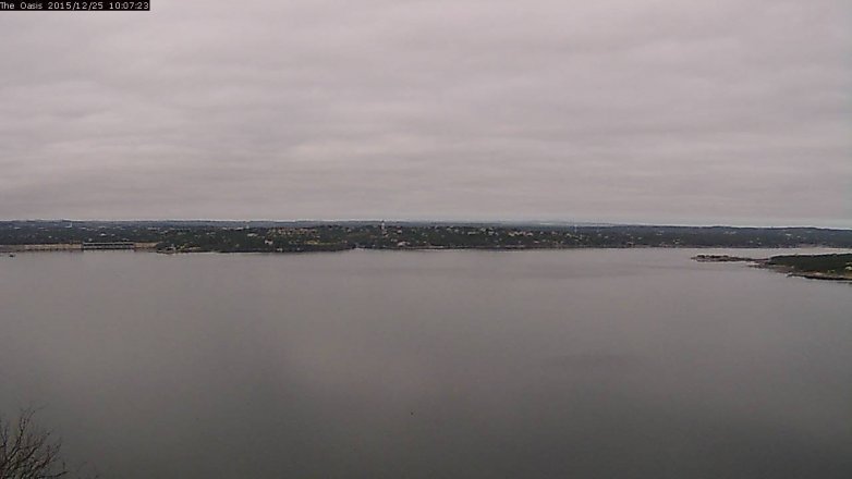 Lake Travis webcam, December 25, 2015 9:15 AM CT