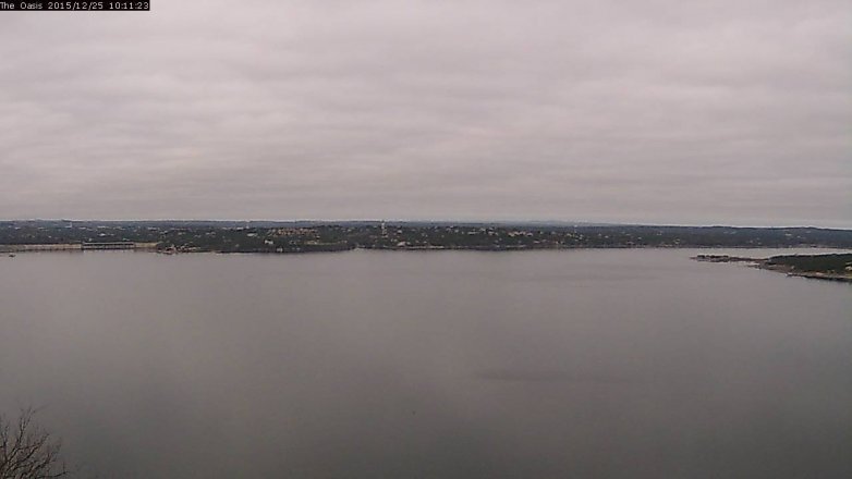 Lake Travis webcam, December 25, 2015 9:20 AM CT