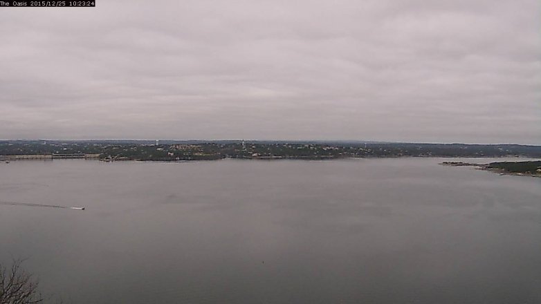 Lake Travis webcam, December 25, 2015 9:30 AM CT