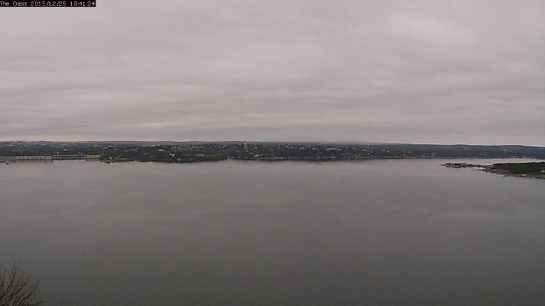 Lake Travis webcam, December 25, 2015 9:45 AM CT