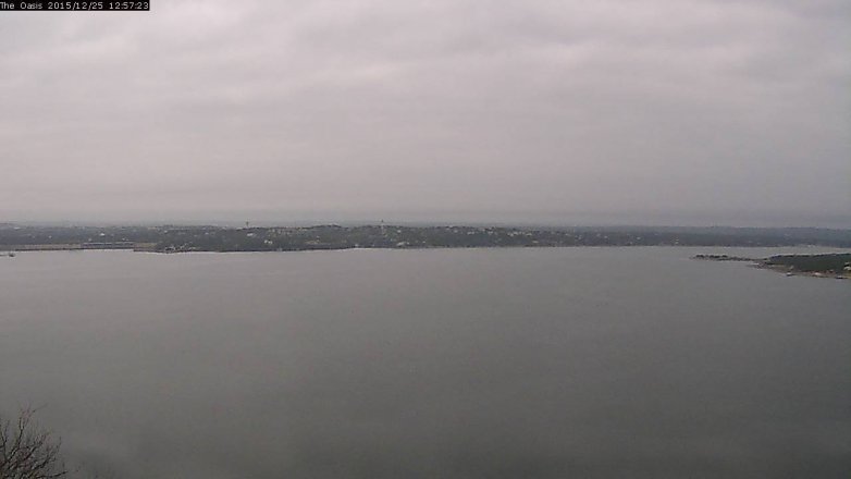 Lake Travis webcam, December 25, 2015 12:05 PM CT