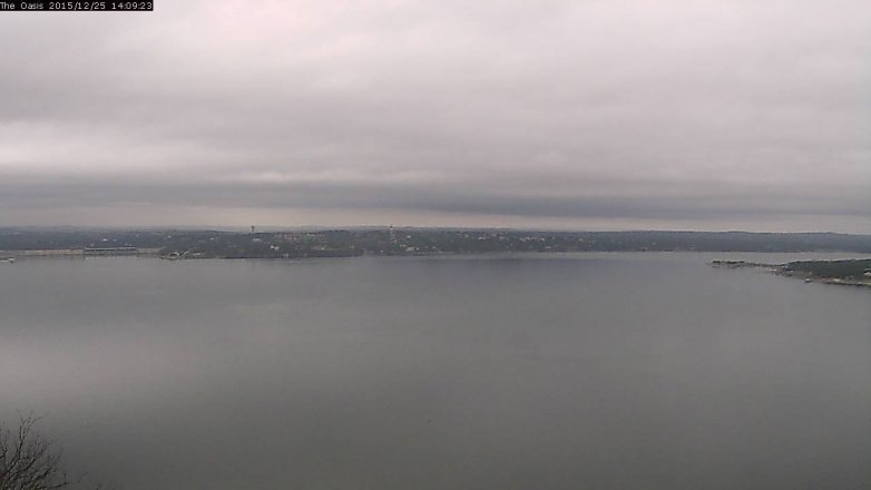 Lake Travis webcam, December 25, 2015 1:15 PM CT