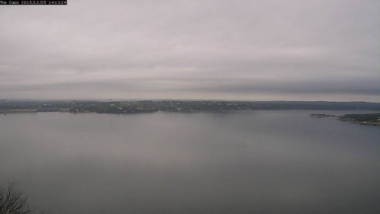 Lake Travis webcam, December 25, 2015 1:20 PM CT