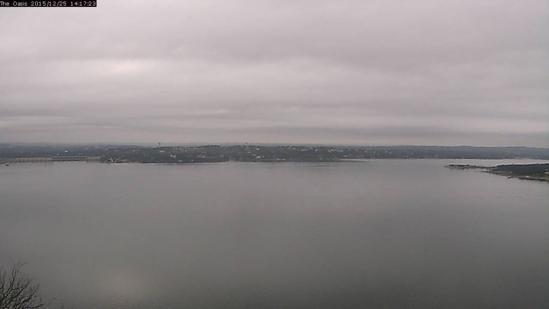 Lake Travis webcam, December 25, 2015 1:25 PM CT