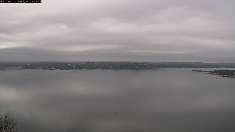 Lake Travis webcam, December 25, 2015 1:30 PM CT