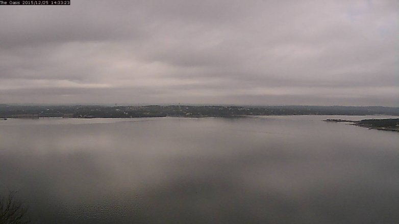 Lake Travis webcam, December 25, 2015 1:40 PM CT