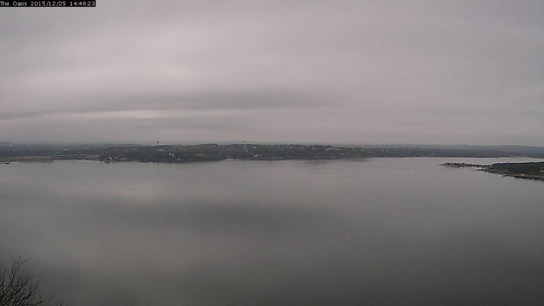 Lake Travis webcam, December 25, 2015 1:55 PM CT