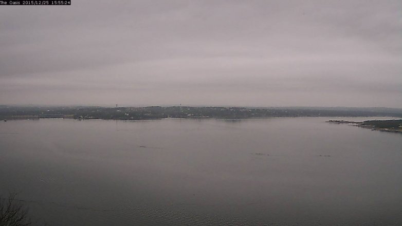 Lake Travis webcam, December 25, 2015 3:00 PM CT