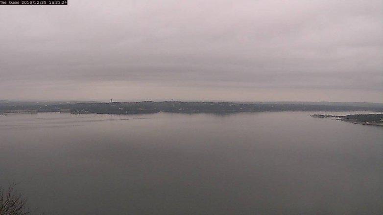 Lake Travis webcam, December 25, 2015 3:30 PM CT