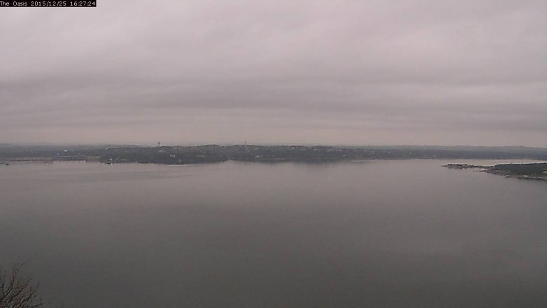 Lake Travis webcam, December 25, 2015 3:35 PM CT