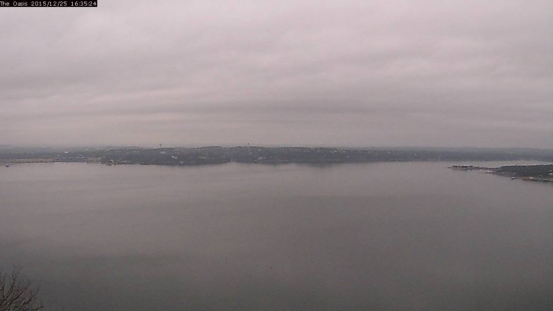 Lake Travis webcam, December 25, 2015 3:40 PM CT