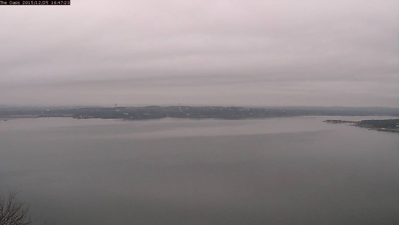 Lake Travis webcam, December 25, 2015 3:55 PM CT