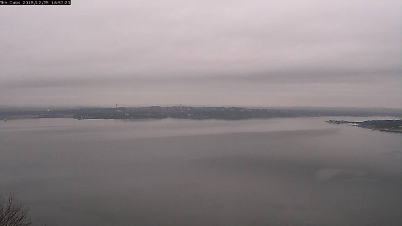 Lake Travis webcam, December 25, 2015 4:00 PM CT