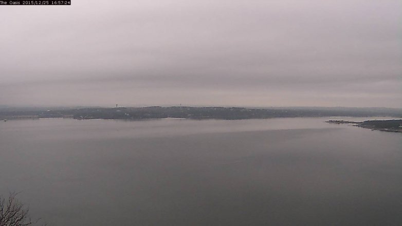 Lake Travis webcam, December 25, 2015 4:05 PM CT