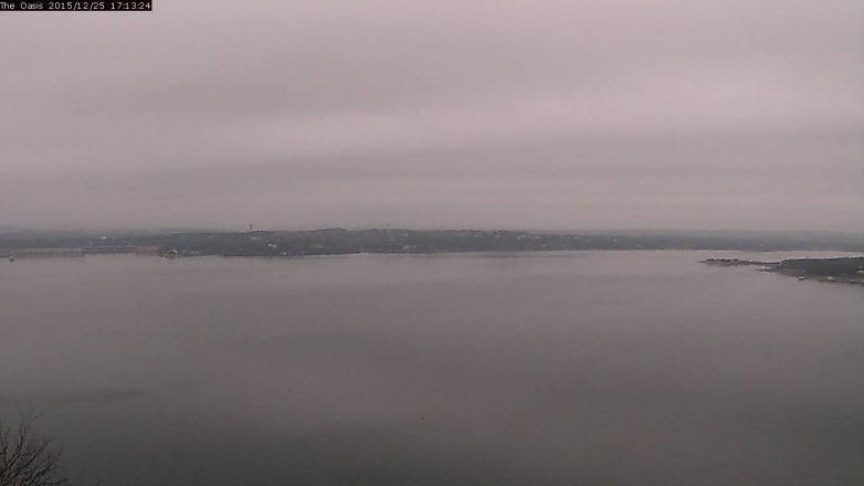 Lake Travis webcam, December 25, 2015 4:20 PM CT