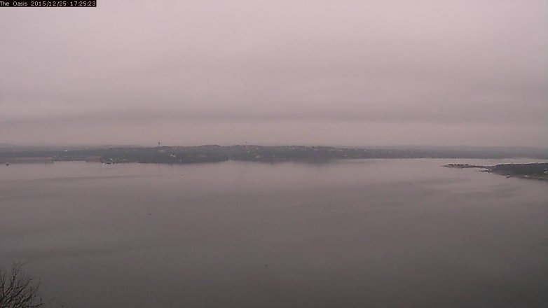 Lake Travis webcam, December 25, 2015 4:30 PM CT