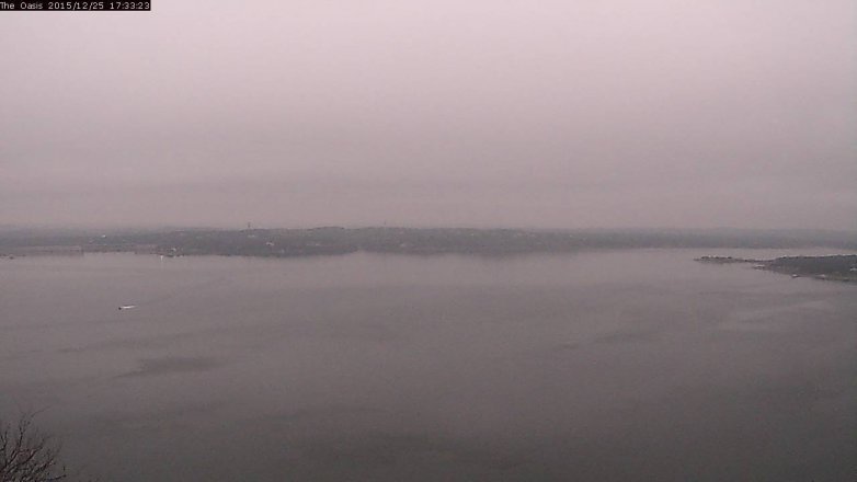 Lake Travis webcam, December 25, 2015 4:40 PM CT