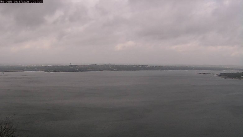 Lake Travis webcam, December 26, 2015 9:25 AM CT