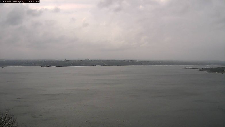 Lake Travis webcam, December 26, 2015 2:35 PM CT