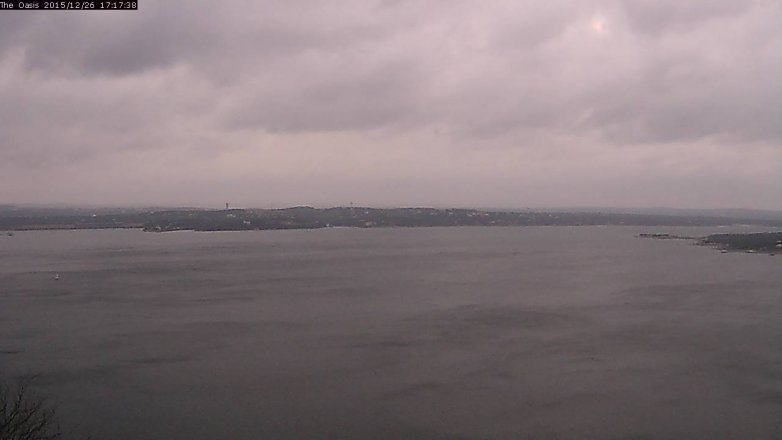 Lake Travis webcam, December 26, 2015 4:25 PM CT