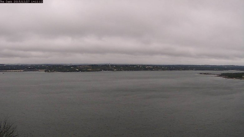 Lake Travis webcam, December 27, 2015 1:20 PM CT
