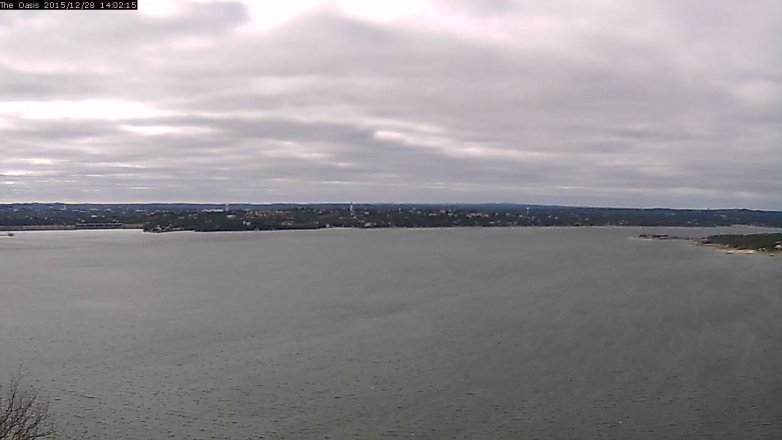 Lake Travis webcam, December 28, 2015 1:10 PM CT