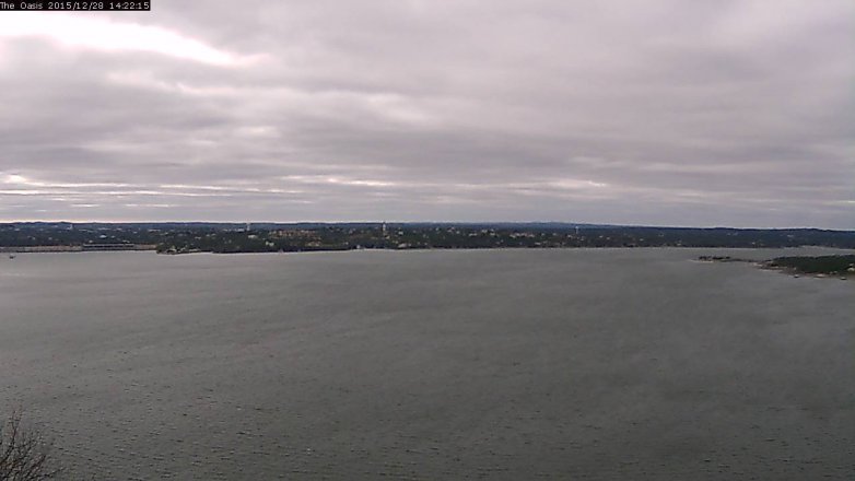Lake Travis webcam, December 28, 2015 1:30 PM CT