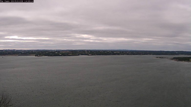 Lake Travis webcam, December 28, 2015 1:35 PM CT