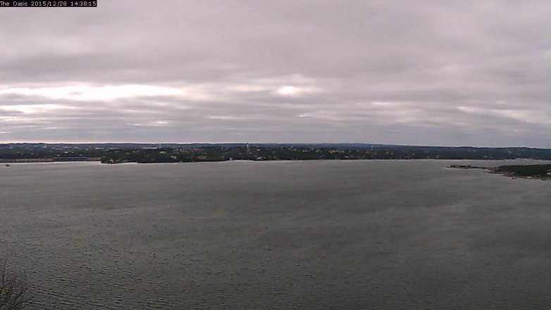 Lake Travis webcam, December 28, 2015 1:45 PM CT