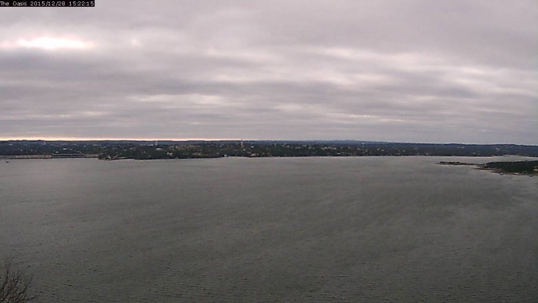 Lake Travis webcam, December 28, 2015 2:30 PM CT