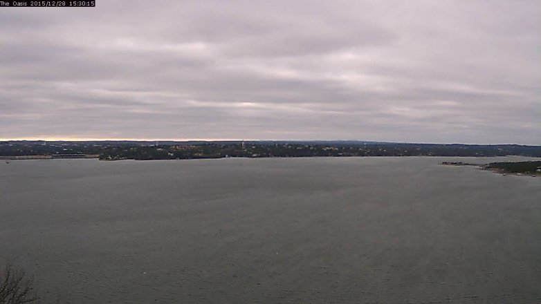 Lake Travis webcam, December 28, 2015 2:35 PM CT