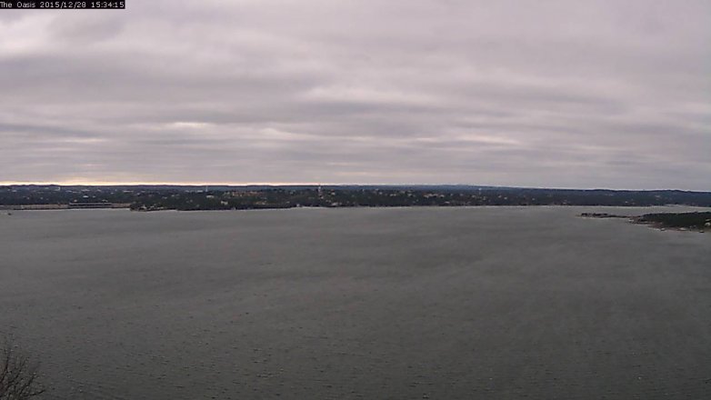 Lake Travis webcam, December 28, 2015 2:40 PM CT