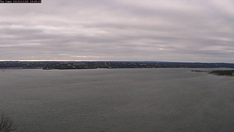 Lake Travis webcam, December 28, 2015 2:55 PM CT