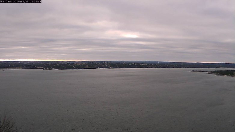 Lake Travis webcam, December 28, 2015 3:35 PM CT
