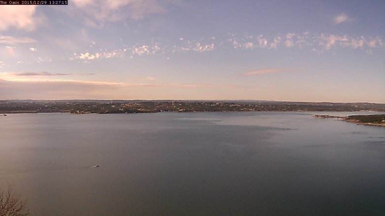 Lake Travis webcam, December 29, 2015 12:35 PM CT