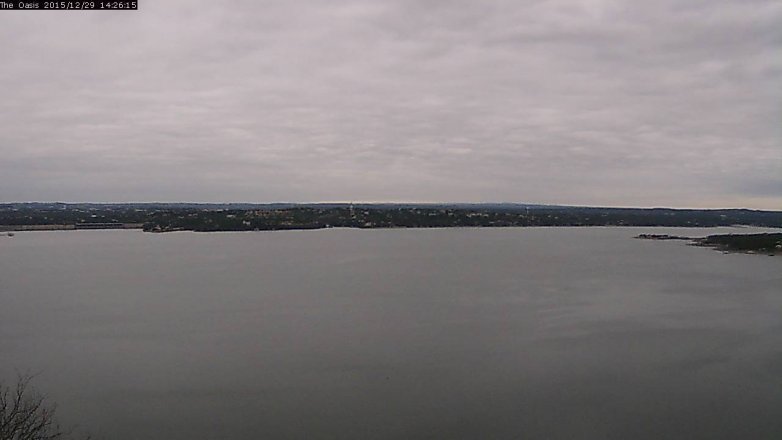 Lake Travis webcam, December 29, 2015 1:35 PM CT