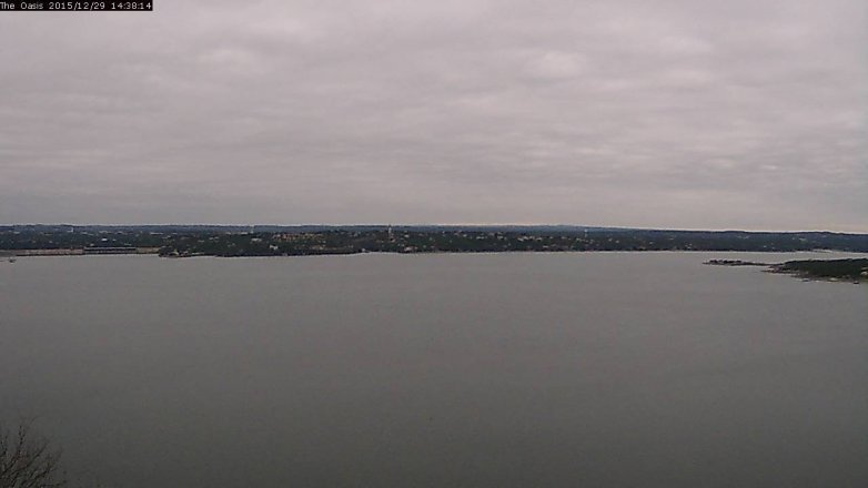 Lake Travis webcam, December 29, 2015 1:45 PM CT