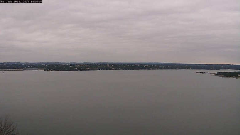 Lake Travis webcam, December 29, 2015 2:35 PM CT
