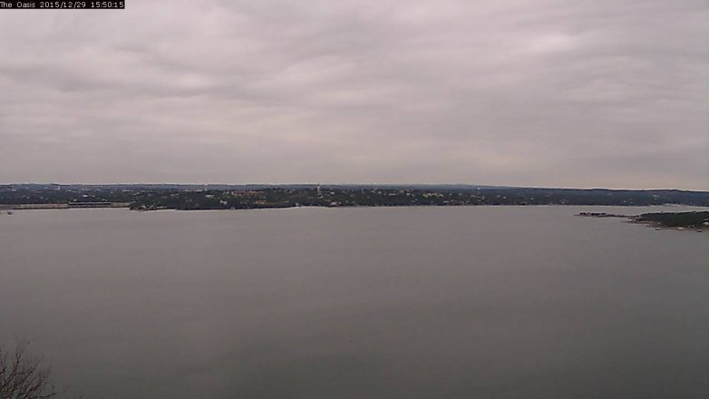 Lake Travis webcam, December 29, 2015 2:55 PM CT